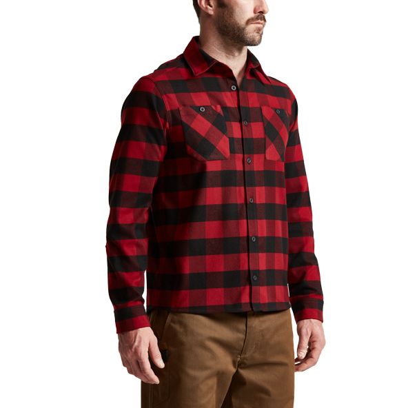 Camisas Sitka Riser Trabajo Hombre Rojas Oscuro | 9716LWXTV