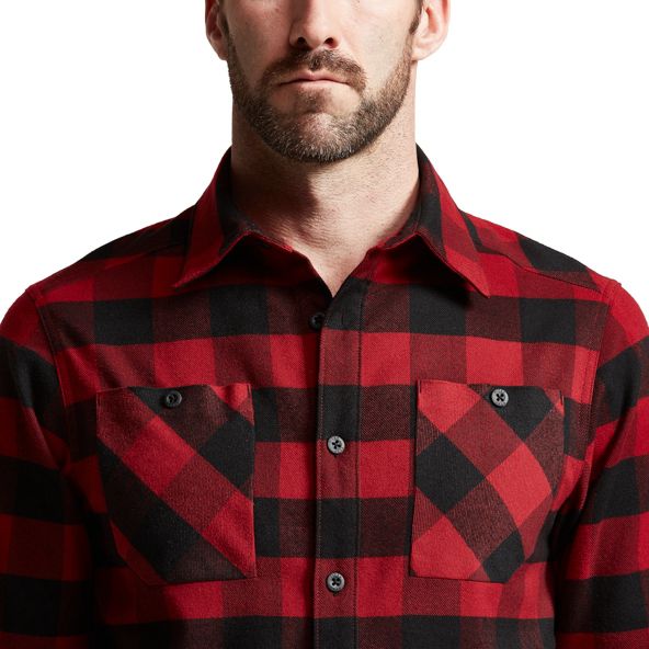 Camisas Sitka Riser Trabajo Hombre Rojas Oscuro | 9716LWXTV