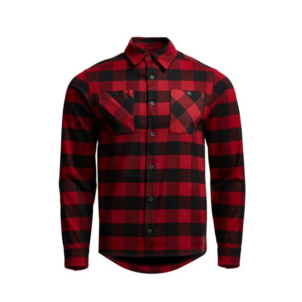 Camisas Sitka Riser Trabajo Hombre Rojas Oscuro | 9716LWXTV