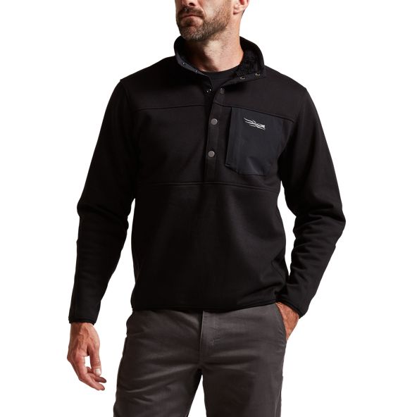 Fleece Sitka Front Range Snap Hombre Negras | 9143QIOMP