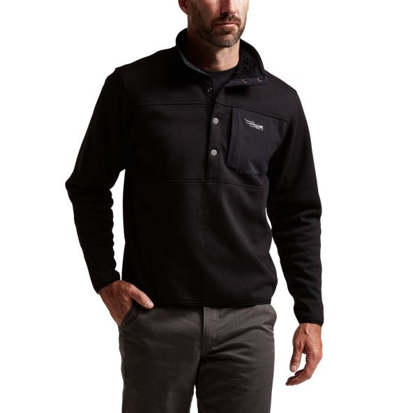 Fleece Sitka Front Range Snap Hombre Negras | 9143QIOMP