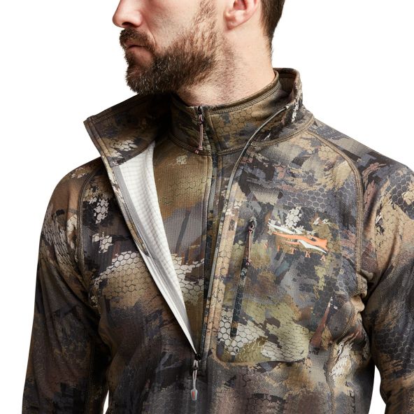 Fleece Sitka Grinder Half-Zip Hombre Camuflaje | 9316QDWRC