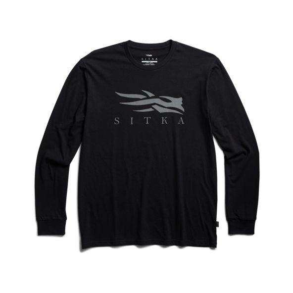 T Shirts Sitka Icon Long Sleeve Hombre Negras | 1032IZMTW