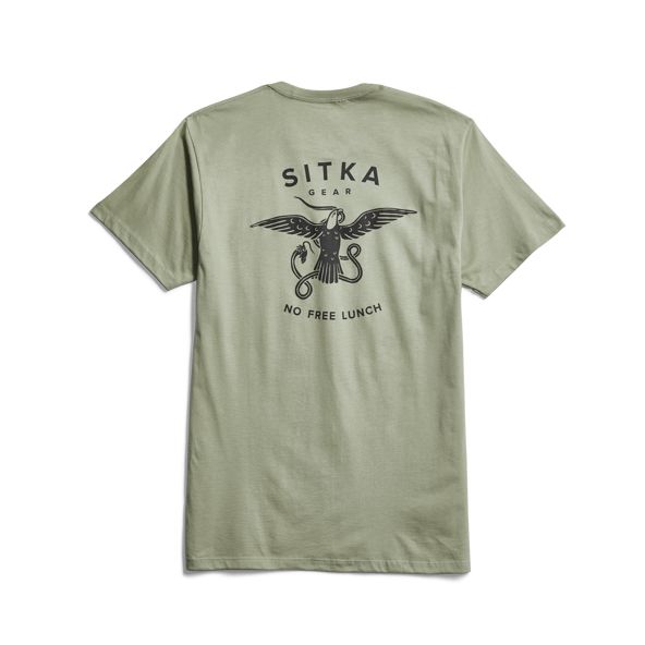 T Shirts Sitka No Free Lunch Pocket Hombre Verde | 1028QDJHA