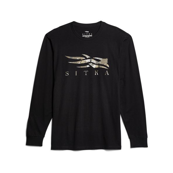 T Shirts Sitka Optifade Icon Long Sleeve Hombre Negras | 4638EYQWX