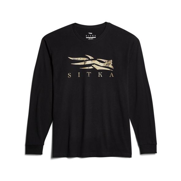 T Shirts Sitka Optifade Icon Long Sleeve Hombre Negras | 9275NFDAJ