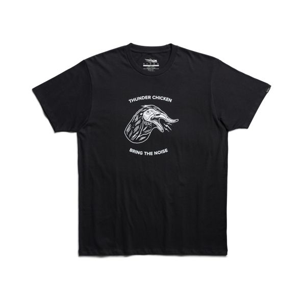 T Shirts Sitka Thunder Chicken Hombre Negras | 1390CKFLA